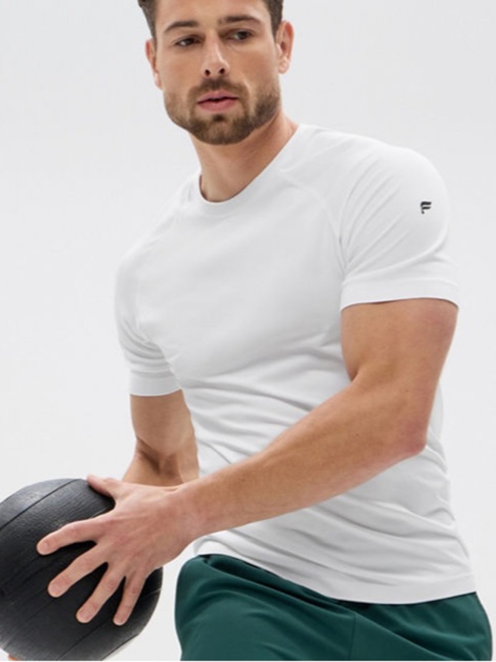 Fabletics Training Day Tee White Seamless Performance Active Shirt Men’s M NWT - Picture 3 of 6